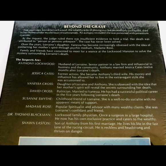 Murder mystery Party Game Beyond The Grave 1985 - Picture 5 of 6